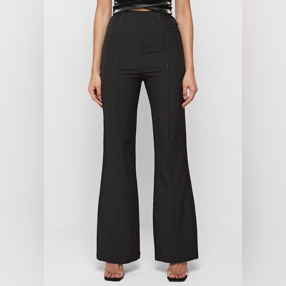 High waisted pin tuck detail trousers